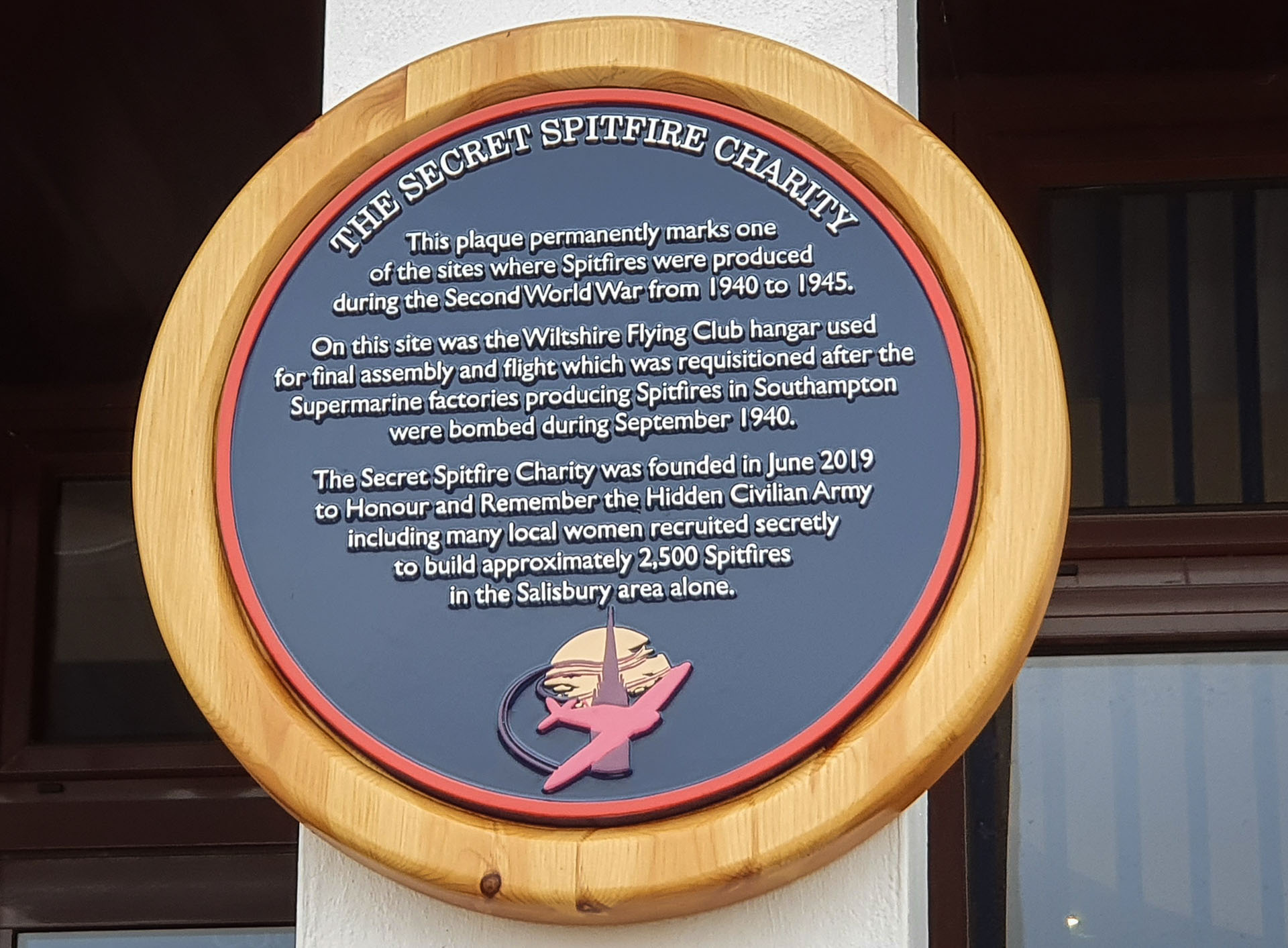 Supermarine Spitfire assembly memorial at the Chemring facility, near High Post