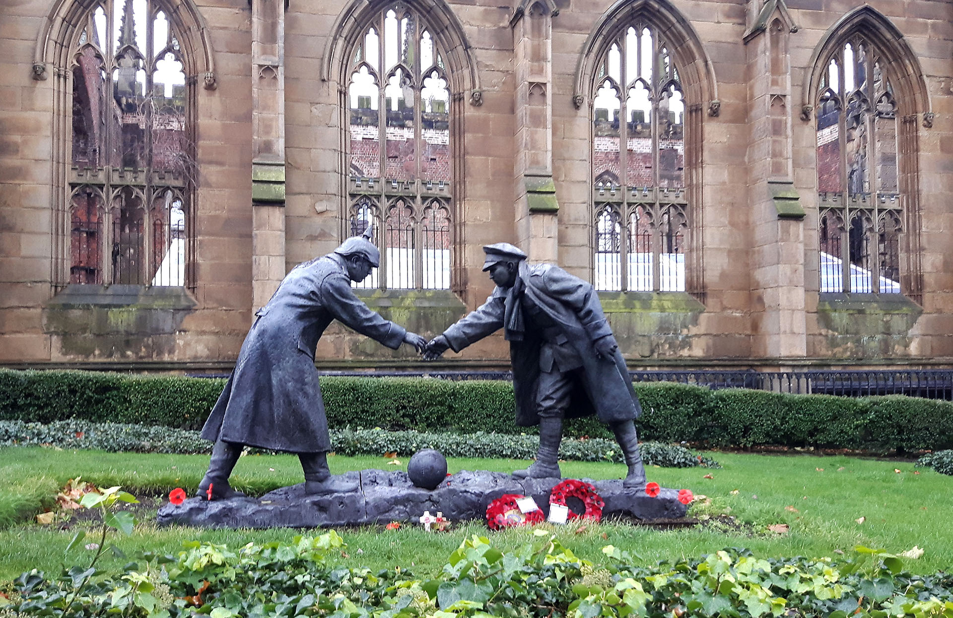 Copy of the Andy Edwards' sculpture at St Luke's Church, Liverpool