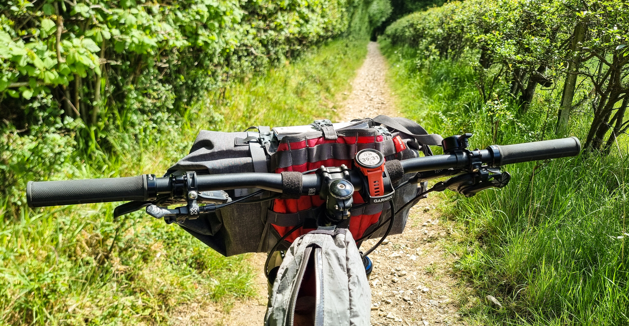 Mountain bike on singletrack trail