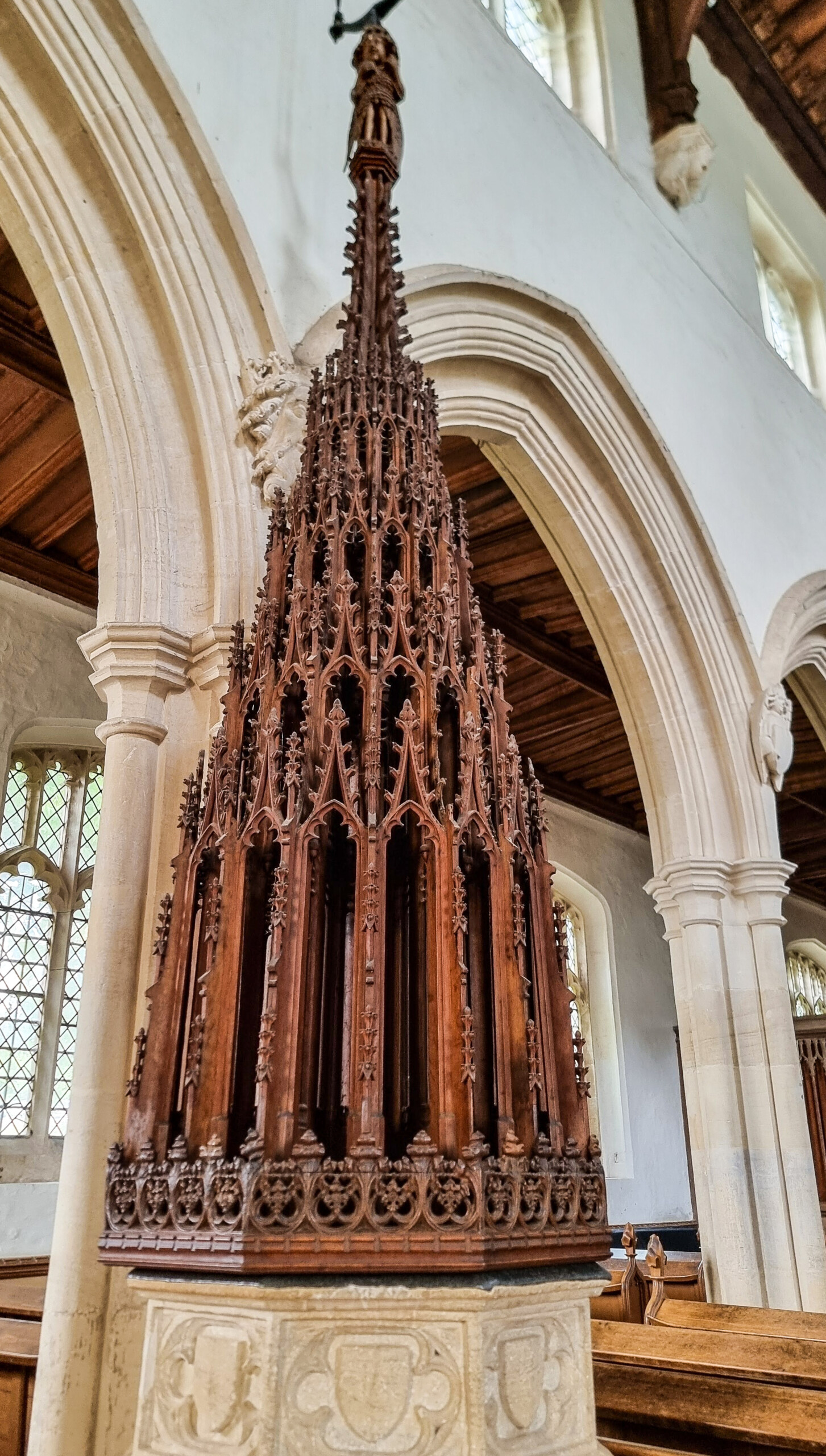 Font cover in St Mary the Virgin church, Ewelme