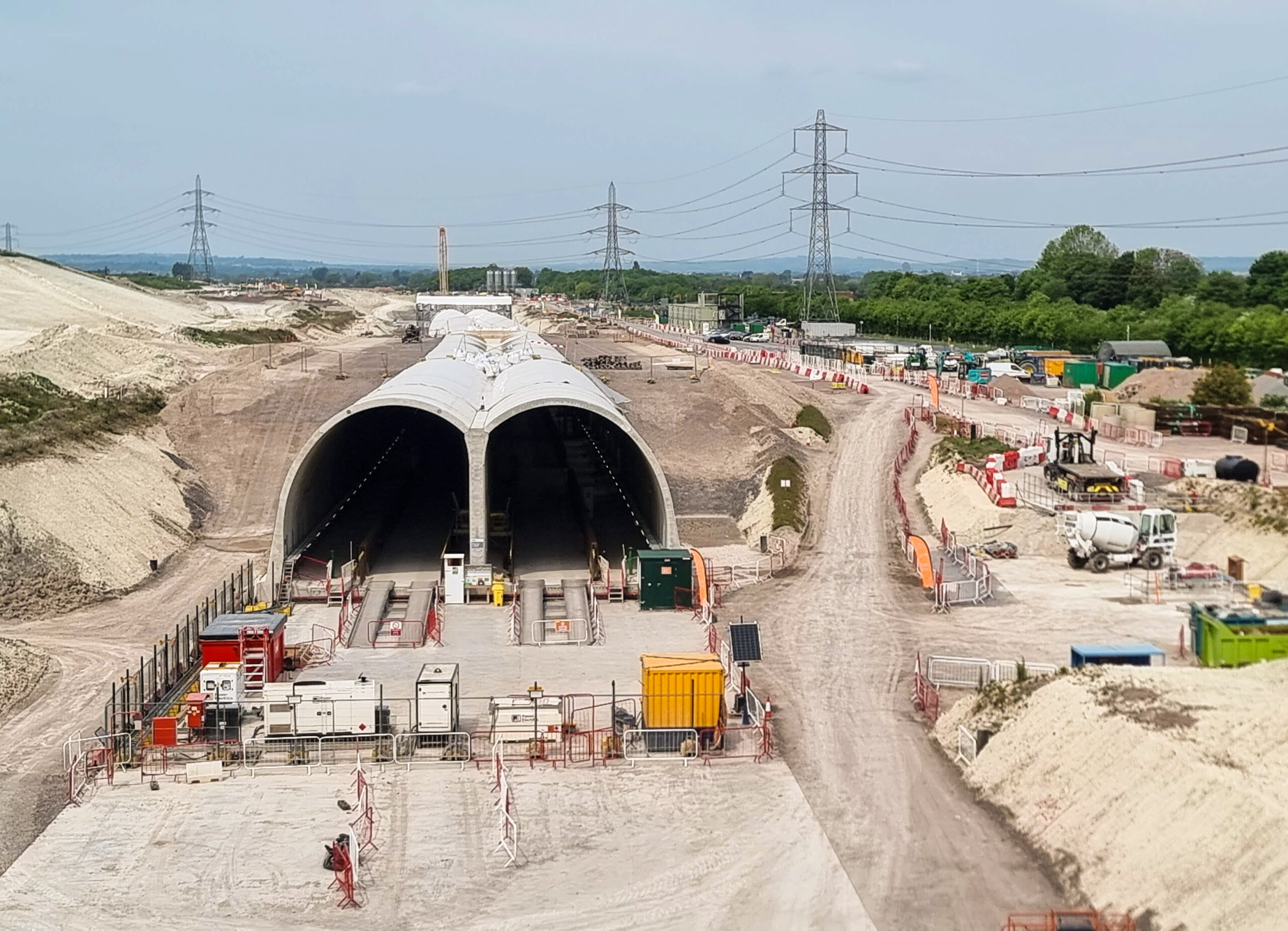 HS2 green tunnels under construction, Wendover