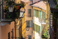 One of the steep and colourful pedestrianised streets of Bellagio